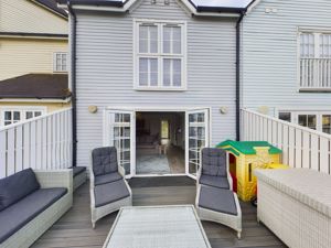 Lakeside deck at rear of lodge- click for photo gallery